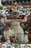 In Buddhist mythology, the Yakṣa (Yaksha or Yak) are the attendants of Vaiśravaṇa, the Guardian of the Northern Quarter, a beneficent god who protects the righteous. The term also refers to the Twelve Heavenly Generals who guard Bhaiṣajyaguru, the Medicine Buddha.<br/><br/>

Wat Arun Rajwararam (Temple of the Dawn), full name Wat Arunratchawararam Ratchaworamahawihan, is a Thai Buddhist temple on the Thonburi west bank side of the Chao Phraya River in Bangkok. It is named after Aruna, the Indian God of Dawn. A monastery has stood here since the Ayutthayan period (1351 - 1767), but the temple's outstanding feature, the Khmer-style central prang, was not begun until 1809, during the reign of King Buddha Loetla Nabhalai (Rama II).