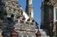 Thailand: Tourists at the Khmer-style central prang at Wat Arun (Temple of Dawn), Bangkok