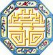 Vietnam: Ceramic representation of the Chinese character 'shou' or 'longevity'. Forbidden City, Hue, c.1930.
