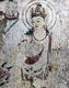 Japan: Lost Horyuji Temple fresco from a pre-1949 photograph: No.6 wall, Amitabha Buddha Paradise, right detail, Avalokitesvara.