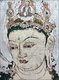 Japan: Lost Horyuji Temple fresco from a pre-1949 photograph: No.6 wall, Amitabha Buddha Paradise detail, Avalokitesvara face.