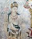 Japan: Lost Horyuji Temple fresco from a pre-1949 photograph: No.6 wall, Amitabha Buddha Paradise, left detail, Mahasthamaprapta.