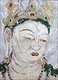 Japan: Lost Horyuji Temple fresco from a pre-1949 photograph: No.6 wall, Amitabha Buddha Paradise, left detail, Mahasthamaprapta face.