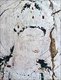 Japan: Lost Horyuji Temple fresco from a pre-1949 photograph: No. 8 wall, Manjyushuli, detail of face.
