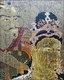 Japan: Lost Horyuji Temple fresco from a pre-1949 photograph: No.10 wall, Bhaisajyaguruvaidurya Tathagata paradise, Bodhisattva and guardian.