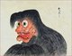 Japan: The Odoroshi is a red-faced monster with big eyes, black teeth, and long hair. From the Bakemono Zukushi Monster Scroll, Edo Period (1603-1868).